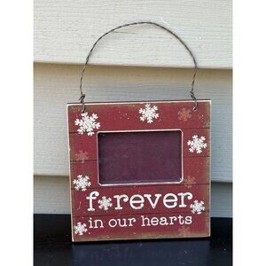 Forever In Our Hearts Hanging Photo Pet Dog Ornament Memorial Frame Snowflake